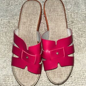 Fuchsia Pink Women's Slide Sandals